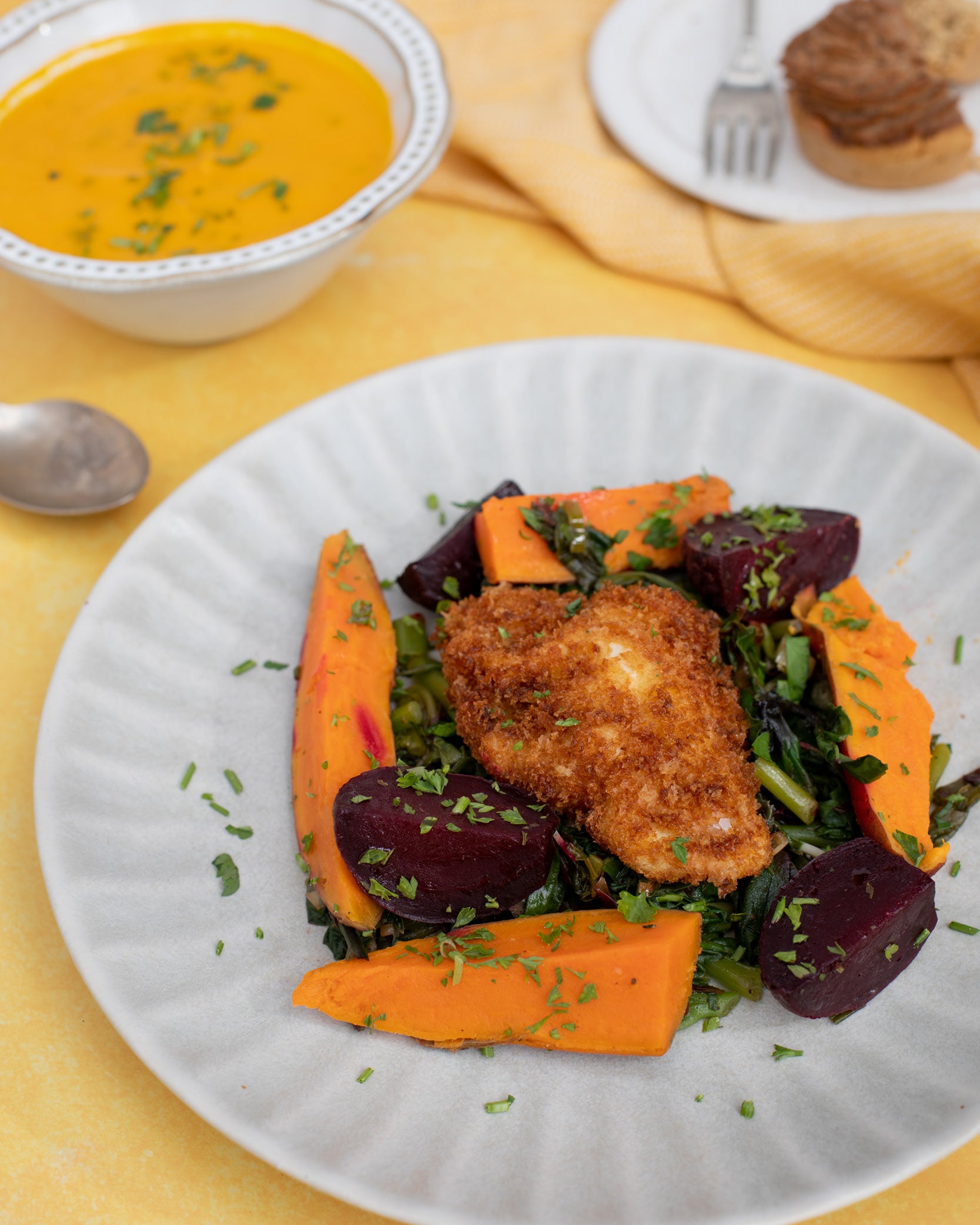 Flexi Fusion Contains Vegan Starter, Meat, Fish, Vegetarian and/or Vegan Main and optionally Desserts