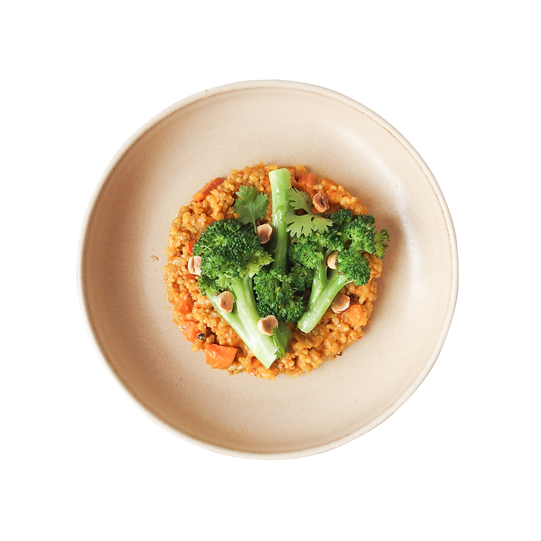 Spelt Pumpkin Risotto with Broccoli & Hazelnuts