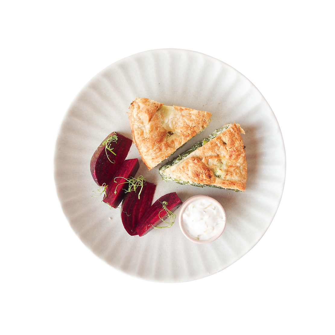 Spanakopita with Tzatziki