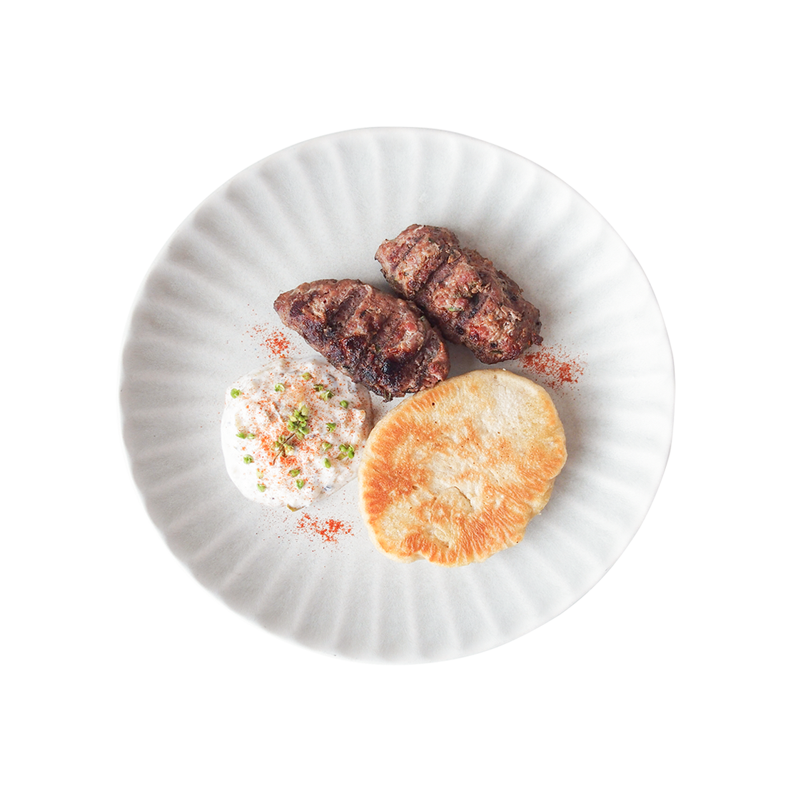 Mici with Dip & Sourdough Bread