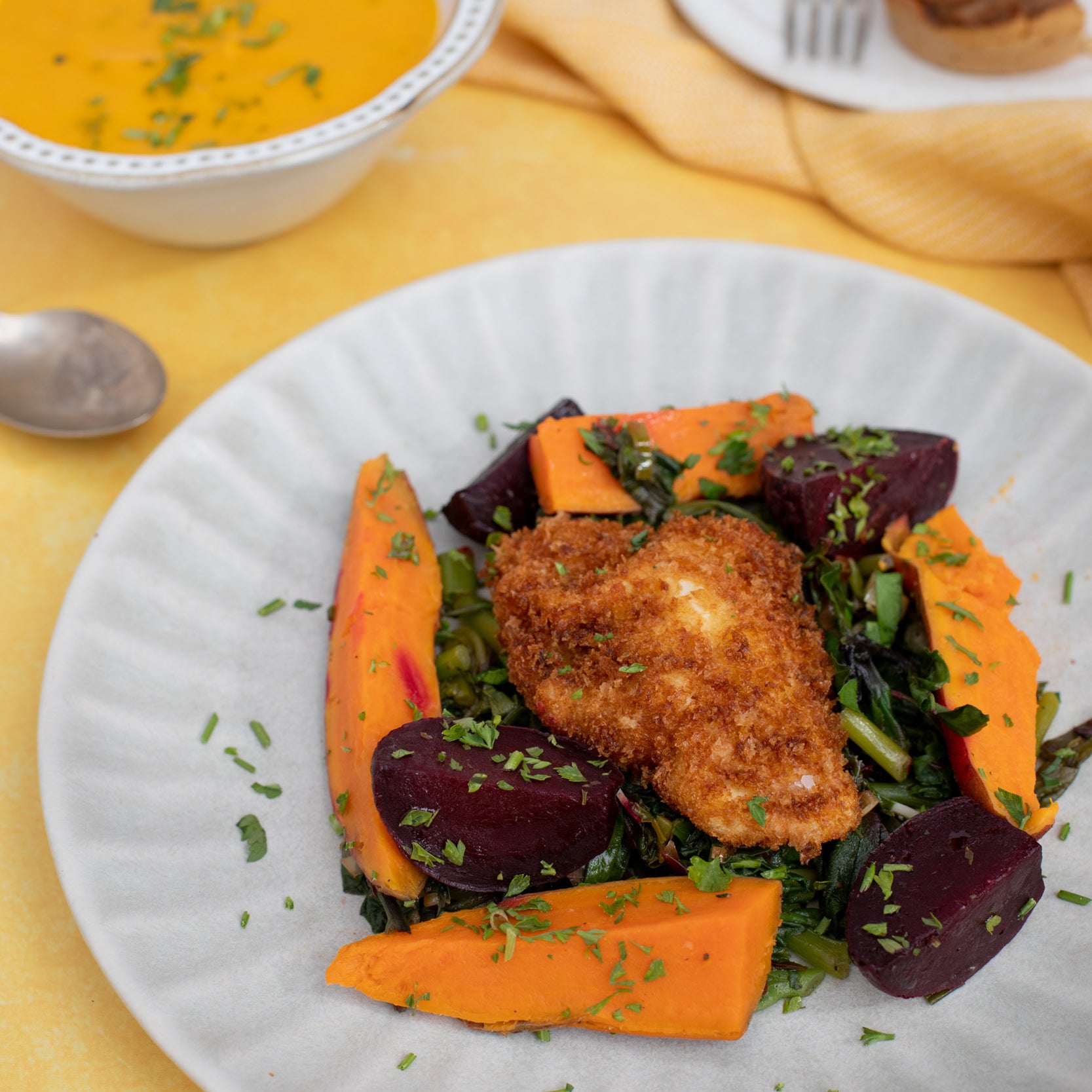 Flexi Fusion Contains Vegan Starter, Meat, Fish, Vegetarian and/or Vegan Main and optionally Desserts