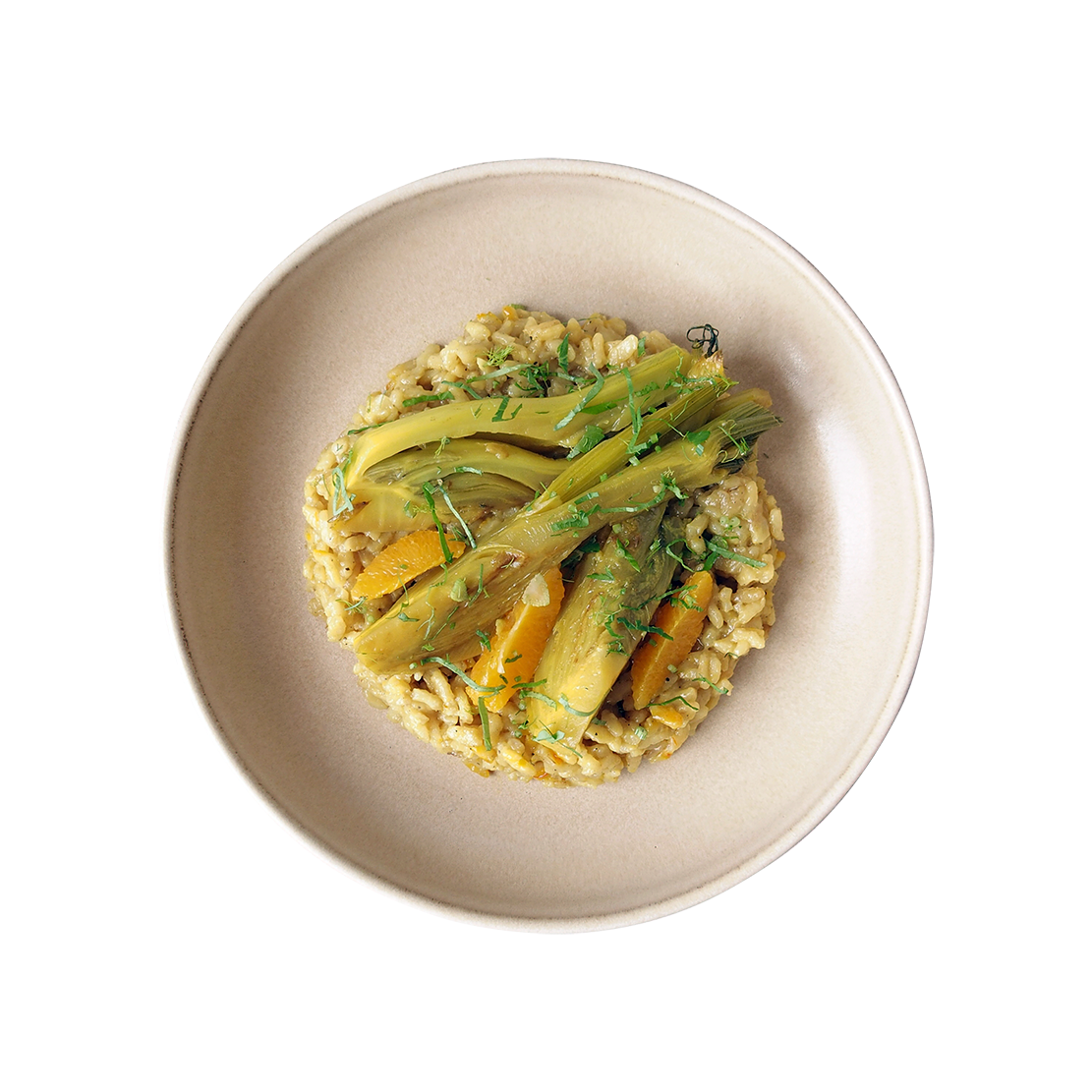 Saffron Risotto, Fennel, Orange