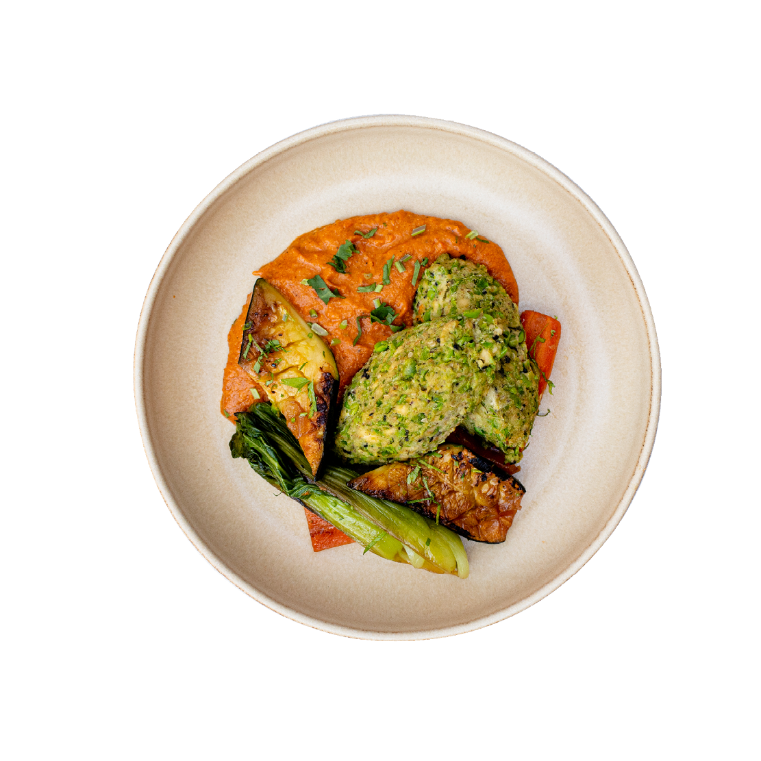 Green Pea Mint Falafel & Baked Veggies