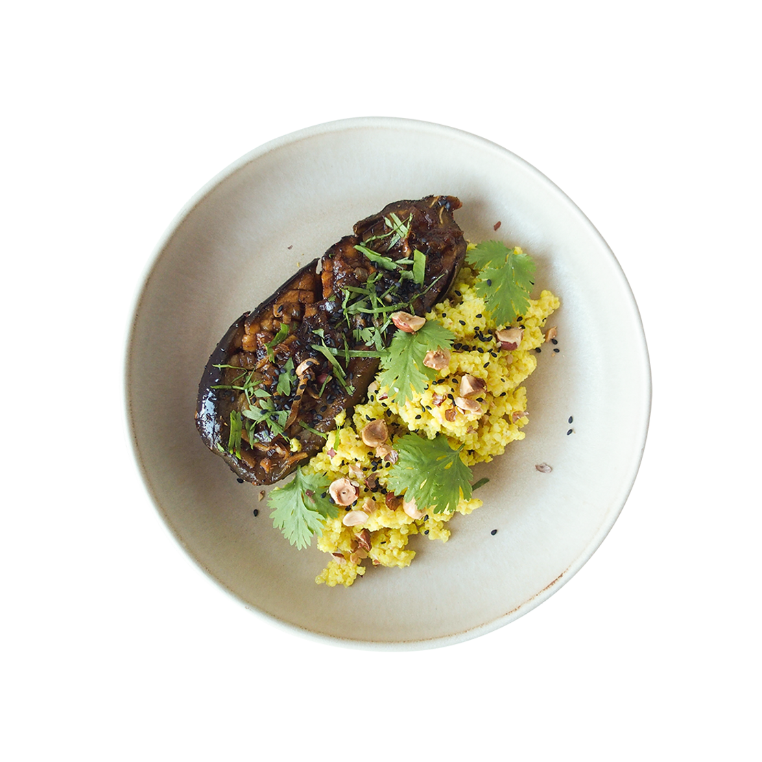 Steamed Ginger Garlic Eggplant & Jasmine Rice